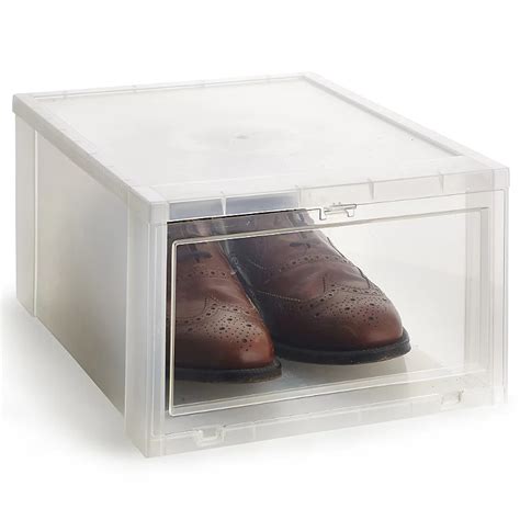 drop front metal storage box|clear drop front shoe boxes.